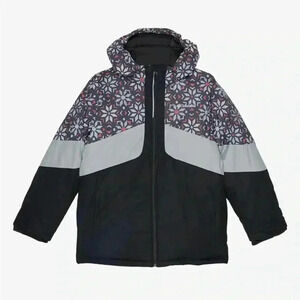 NWT Columbia Kids Youth Horizon Ride Jacket Black/Black Paperflakes Sz Lpp